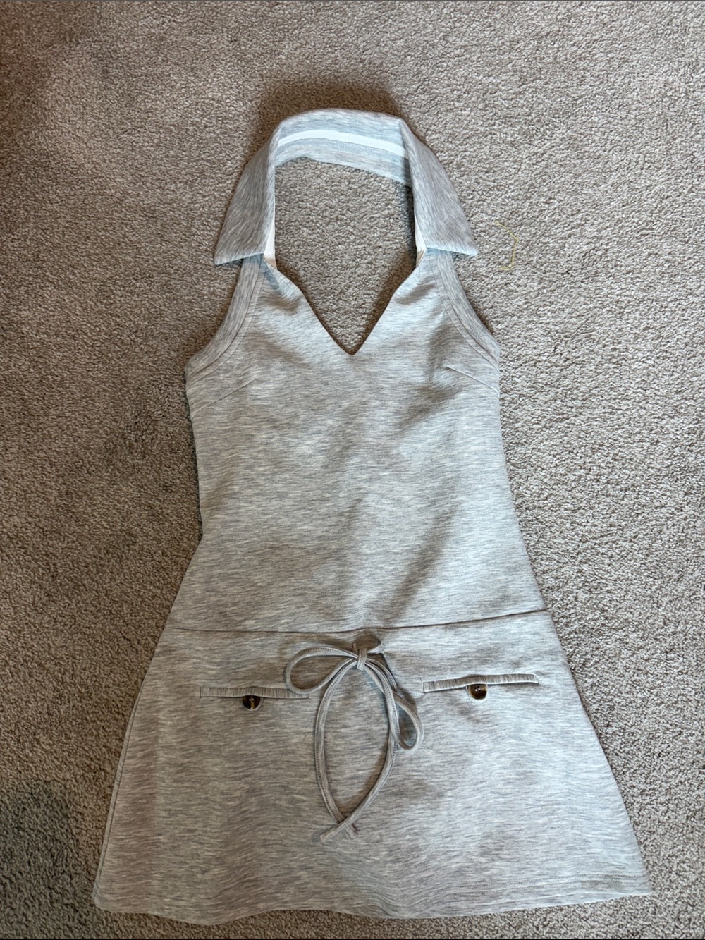 MARBLE Light Gray Knit Halter Romper